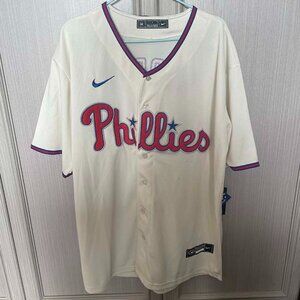 Nike Philadelphia #3 Phillies Bryce Harper Cream Jersey